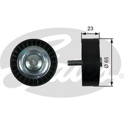 Gates Τροχαλία παρέκκλισης, Ιμάντας poly-V - T36622