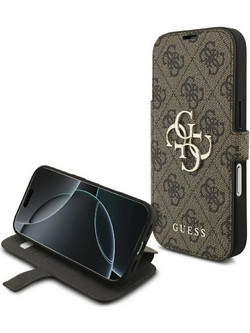 Guess Book 4G Metal Logo Θήκη Brown (iPhone 18 Pro / 17 Pro)