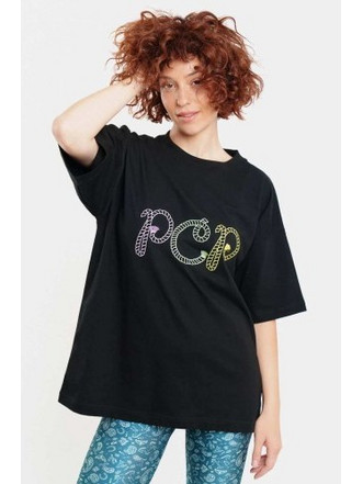PCP Woman Short-Sleeve T-Shirt Ropes In Black - Γυναικεία Μαύρη Μπλούζα