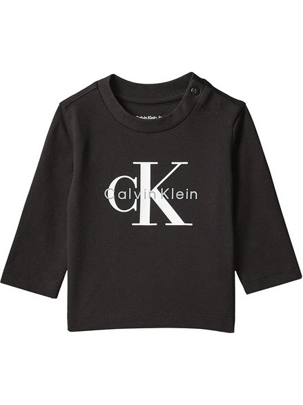 Βρεφική μπλούζα μακό Calvin Klein LVCKFJA49N-BEH Μαύρο