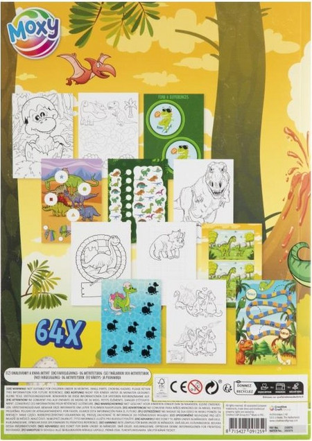 Moxy Βιβλίο Ζωγραφικής 64 Σχέδια Α4 (21x29,7cm) Δεινόσαυροι