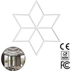 FormaLux - Διακοσμητικό LED Φωτιστικό Πάνελ Οροφής Πολυγωνικού Σχεδιασμού με Εσωτερικά Μοτίβα - 155W 110-240V - Μ281.5 x Π243.9 x Υ2.5cm - Ψυχρό Λευκό 6500K