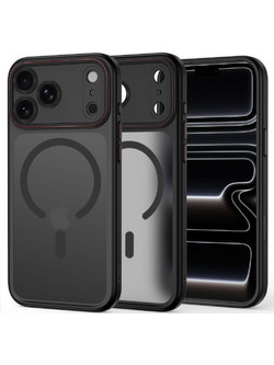 Tech-Protect MagCam MagSafe Back Cover Matte Black / Red (iPhone 18 Pro Max / 17 Pro Max)