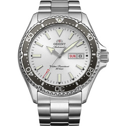 Orient Mako Ανδρικό Ρολόι Αυτόματο με Ασημί Μπρασελέ RA-AA0825S
