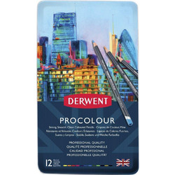 Derwent Procolour Κασετίνα Ξυλομπογιές Σετ 12τμχ