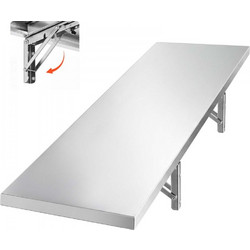 Ράφι VEVOR από ανοξείδωτο ατσάλι 305 x 1219 mm, πτυσσόμενο επιτοίχιο ράφι, βαρέως τύπου επαγγελματικά ράφια με στηρίγματα, χωρητικότητα 136 kg, εύκολο καθάρισμα για εστιατόριο, οικιακή κουζίνα, γκαράζ