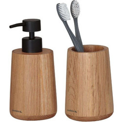 Earth oak set δοχείο κρεμοσάπουνου 150 ml & ποτήρι οδοντόβουρτσας Sealskin