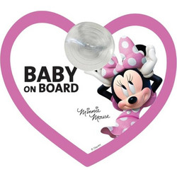 Disney Minnie Mouse Πινακίδα Σήμανσης Baby on Board με Βεντούζα, 1τμχ