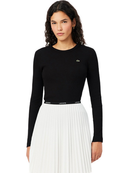 Lacoste γυναικείο μακρυμάνικο βαμβακερό ribbed t-shirt 3TF1692-1