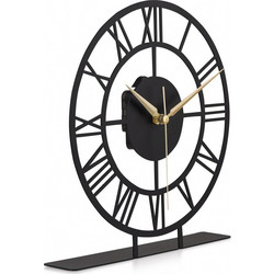 Decorative Clock Roman Black Metal 25x23 cm