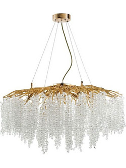 Φωτιστικό Οροφής - Πολυέλαιος Aura 023-3244 80x80cm 15xG9 Gold-Clear Artekko
