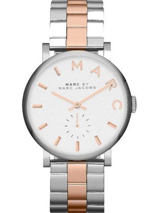 Marc Jacobs Baker Γυναικείο Ρολόι με Ασημί Ροζ Χρυσό Μεταλλικό Μπρασελέ MBM3312