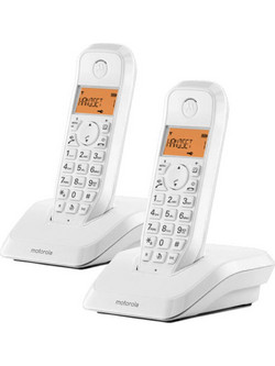 Motorola S1202 Ασύρματο Τηλέφωνο Σετ Duo με Ανοιχτή Ακρόαση Λευκό