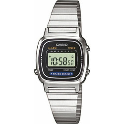 Casio Ψηφιακό Γυναικείο Ρολόι Χρονογράφος με Ασημί Μεταλλικό Μπρασελέ LA670WEA-1EF