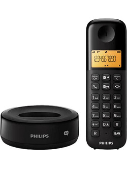 Philips D1651 Ασύρματο Τηλέφωνο Μαύρο