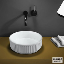 Bianco Etna-S Επικαθήμενος Νιπτήρας Μπάνιου Στρογγυλός Πορσελάνης 36cm Λευκός 508-33136-300