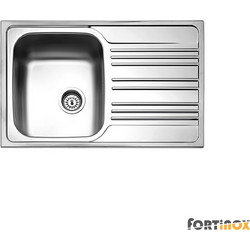 Fortinox Valley 25100 Ένθετος Νεροχύτης Inox Αντιστρεφόμενος Ματ 78x50cm