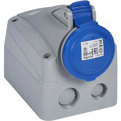 Surface mounting socket P17 - IP44 - 200/250 V - 16 A - 2P+E