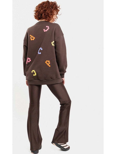 Dots crewneck sweater - brown
