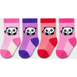 Design Baby Cute Panda Βρεφικές Κάλτσες 4 Τεμάχια DSNBB65-92-Πολύχρωμο