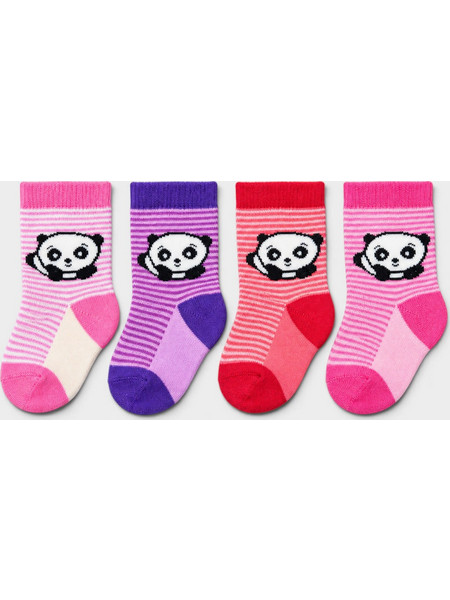 Design Baby Cute Panda Βρεφικές Κάλτσες 4 Τεμάχια DSNBB65-92-Πολύχρωμο