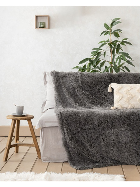 Κουβέρτα Καναπέ Nima Stona Dark Gray 150x190