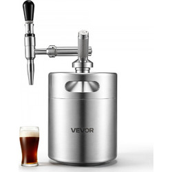 Καφετιέρα VEVOR Nitro Cold Brew 4L Σύστημα Διανομέα Αζώτου, Βαρέλι Καφέ για Οικιακή Παρασκευή, Φορητός Εγχυτήρας Αζώτου με Διανομέα και Βαλβίδα Εκτόνωσης Πίεσης, Δώρο για τους Λάτρεις του Καφέ