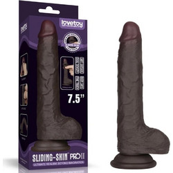Lovetoy Sliding-Skin PRO II Ρεαλιστικό Dildo 19.5cm Μαύρο