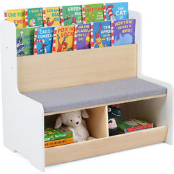 Costway Βιβλιοθήκη Δαπέδου Ξύλινη Λευκή 74.5x48x80cm HY10512WH ref10309726