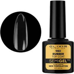 Elixir Semigel 980 Rubber Top Coat Ημιμόνιμο Βερνίκι Νυχιών 8ml