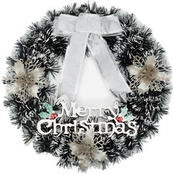 Χριστουγεννιάτικο Στεφάνι Πόρτας Merry Christmas 30cm με Κουκουνάρια