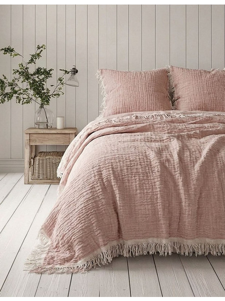 Κουβέρτα Μουσελίνα Υπέρδιπλη Blanket Aether Pink Rythmos (240x260) 1Τεμ