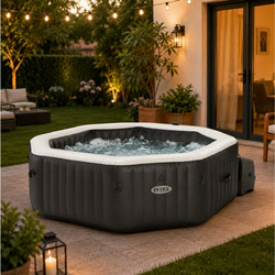 Intex Purespa Jet & Bubble Deluxe Set 28458 Φουσκωτή Πισίνα Πλαστική με Υδρομασάζ & Αντλία Φίλτρου Φ201x71cm