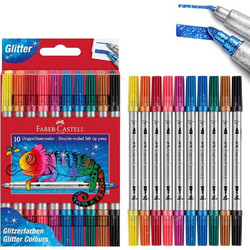 ΣΕΤ 10 ΔΙΠΛΟΙ ΜΑΡΚΑΔΟΡΟΙ ΖΩΓΡΑΦΙΚΗΣ ΜΕ GLITTER