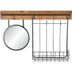Τοίχο καθρέφτη DKD Home Decor Μαύρο Μέταλλο Έλατο Καθρέφτης (80 x 15 x 20 cm)