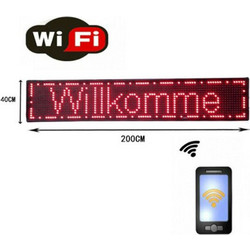Κυλιόμενη Πινακίδα LED Μονής Όψης SDS-8805 με WiFi 200x40cm Κόκκινο