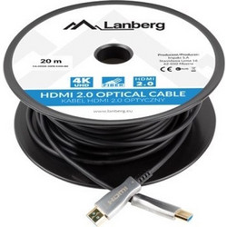 Lanberg Καλώδιο HDMI 2.0 HDMI Male to HDMI Male 20m Black CA-HDMI-20FB-0200-BK