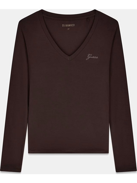 GUESS NEW LS VN MINI LOGO TEE ΜΠΛΟΥΖΑ ΓΥΝΑΙΚΕΙΟ W6BI56K6890-G1EA DarkBrown