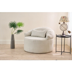 1-Seat Sofa Pitta Cream Fabric: 100% Polyester (linen Texture Fabric) 100x80x70 cm