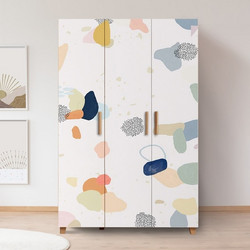 Wardrobe Leva Hedera Pied Atlantic Pine, White Melamine Coated Particle Board 120x48x189 cm