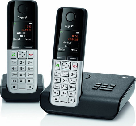 Ασύρματο τηλέφωνο Siemens Gigaset C300A Ασύρματο Τηλέφωνο Σετ Duo με Ανοιχτή Ακρόαση Μαύρο