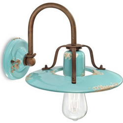 FERROLUCE C1440 - Φωτιστικό απλίκα ρετρό O 25, H 21 cm συνδυασμός κεραμικού με μέταλλο