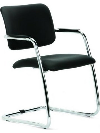 DELTA GX 6053 B Κάθισμα επισκέπτη σταθερό με μεταλλικό σκελετό χρωμίου (δυνατότητα επιλογής υφάσματος & δερματίνης )