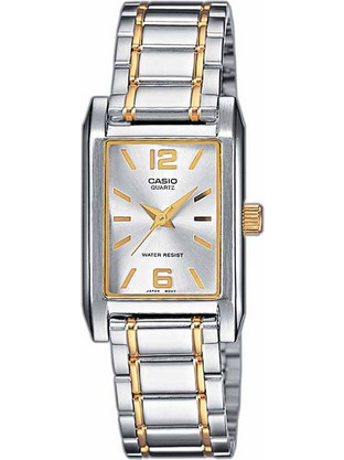 Casio Γυναικείο Ρολόι με Ασημί Χρυσό Μεταλλικό Μπρασελέ LTP-1235PSG-7AEF