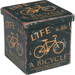 ORION Σκαμπό Αποθηκευτικό - Βοηθητικό, PU Deco Bike 38x38x38cm Ε7044,4
