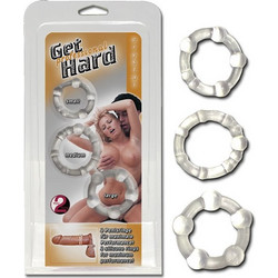 You2Toys Get Hard Cockrings Σετ Ελαστικά Δαχτυλίδια Πέους & Όρχεων Σιλικόνης Διαφανή 3τμχ