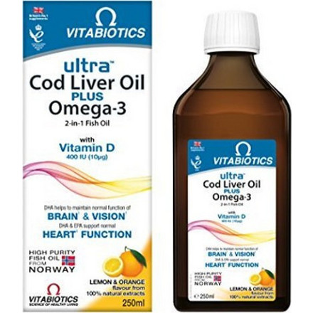 Vitabiotics Ultra Cod Liver Oil Plus Omega-3 250ml