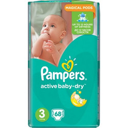 Pampers Active Baby Dry Midi Πάνες No3 5-9kg 68τμχ