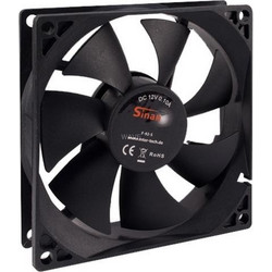 Inter-Tech F-92-S Case Fan 92mm με Σύνδεση 3-Pin Black