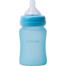 Bo Jungle B-Thermo Γυάλινο Μπιμπερό με Θηλή Σιλικόνης 0m+ Blue 150ml 595000